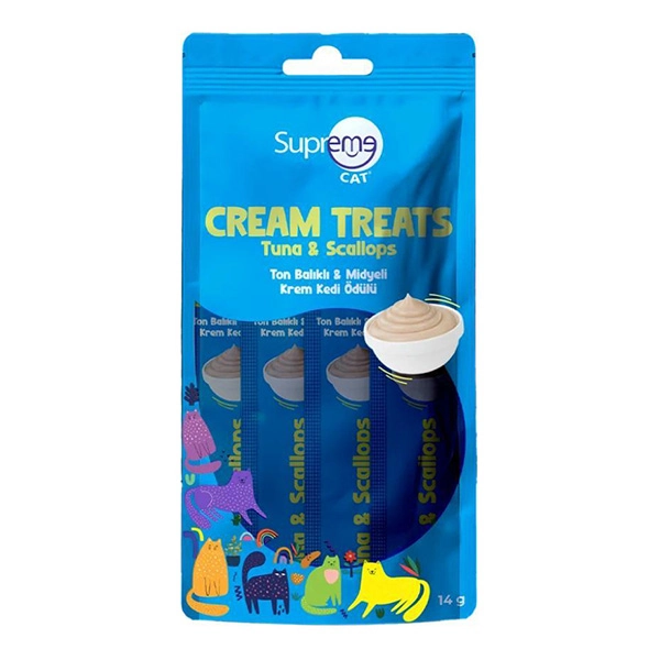Supreme Cat Ton Balıklı & Deniz Ürünlü Sıvı Kedi Ödül Maması 4x14 gr - 1