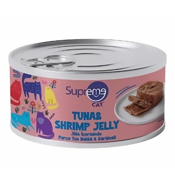 Supreme Cat Ton Balıklı Ve Karidesli Jöle İçerisinde Yetişkin Kedi Yaş Maması 85 Gr - 1