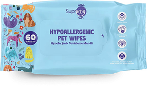 Supreme Kokusuz Hipoalerjenik Köpek Temizleme Mendili 60 Adet – Hassas Ciltler İçin Uygun - 2