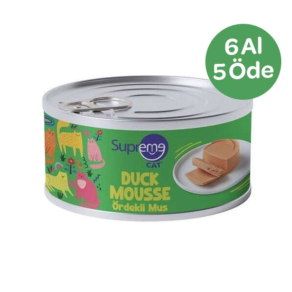 Supreme Ördekli Püre Şeklinde Yaş Kedi Maması 85 gr ( 6 Al 5 Öde) - 1
