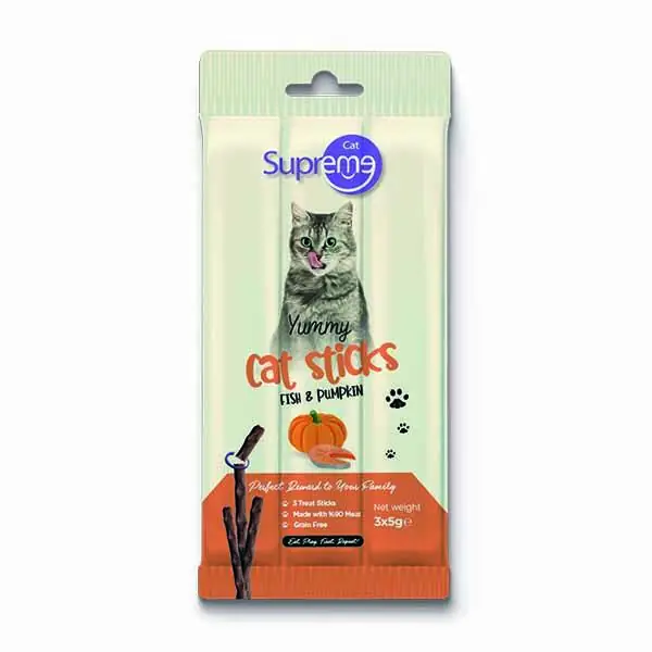 Supreme Ton Balıklı ve Bal Kabaklı Kedi Ödül Çubuğu 3x5 gr - 1