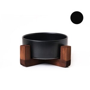 Tigres Boyun Destekleyici Seramik Mama ve Su Kabı Siyah