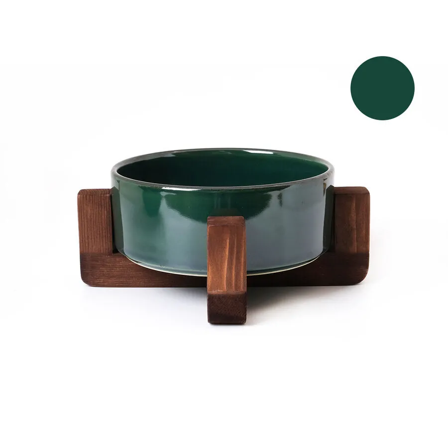 Tigres Boyun Destekleyici Seramik Mama ve Su Kabı Zümrüt - 1