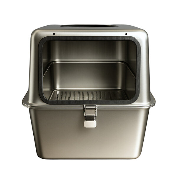 Tigres CleanSteel Premium Hijyen Seti – Paslanmaz Çelik Kedi Tuvaleti +  Zaman Ayarlı Otomatik İkili Mama Kabı + 2L Su Pınarı - 12