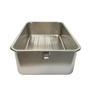 Tigres CleanSteel Premium Paslanmaz Çelik Üstten Girişli Kedi Tuvalet Kabı – 60 cm, Hijyenik & Lüks Tasarım - 10