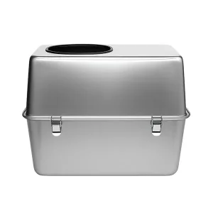 Tigres CleanSteel Premium Paslanmaz Çelik Üstten Girişli Kedi Tuvalet Kabı – 60 cm, Hijyenik & Lüks Tasarım - 12