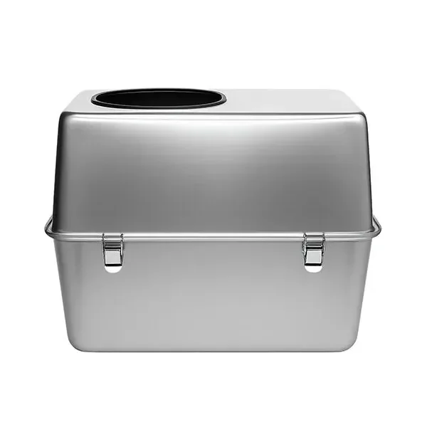 Tigres CleanSteel Premium Paslanmaz Çelik Üstten Girişli Kedi Tuvalet Kabı – 60 cm, Hijyenik & Lüks Tasarım - 12