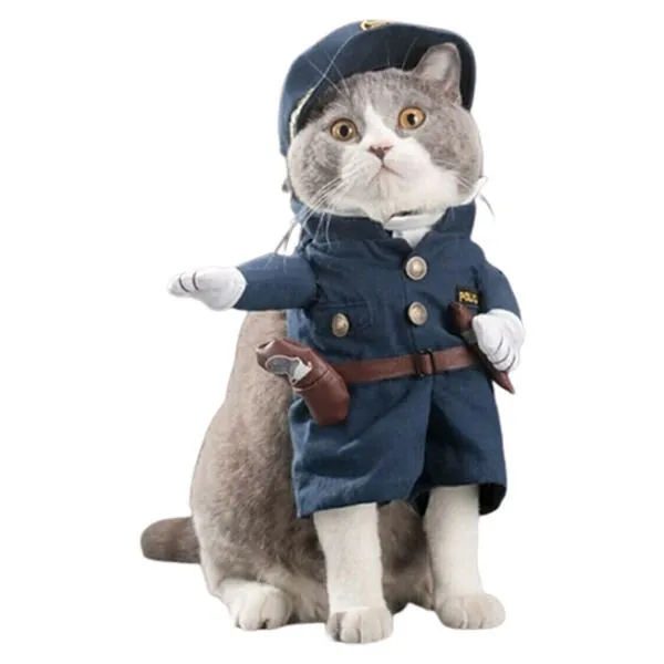 Tigres Jesty Eğlenceli Polis Şeklinde Kedi Kıyafeti - 1