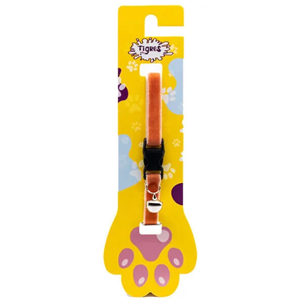 Tigres Necy Süet Kedi Tasması - Turuncu - 1