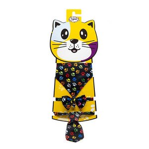 Tigres Team Pati Desenli Papyon-Kravat-Fular Kedi Tasma Takımı