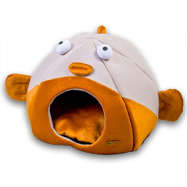 Tigres Puffy Balon Balığı Şeklinde Kedi ve Köpek Yatağı - 1