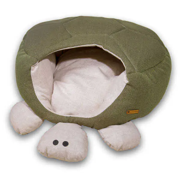 Tigres Puffy Kaplumbağa Şeklinde Kedi ve Köpek Yatağı - 1