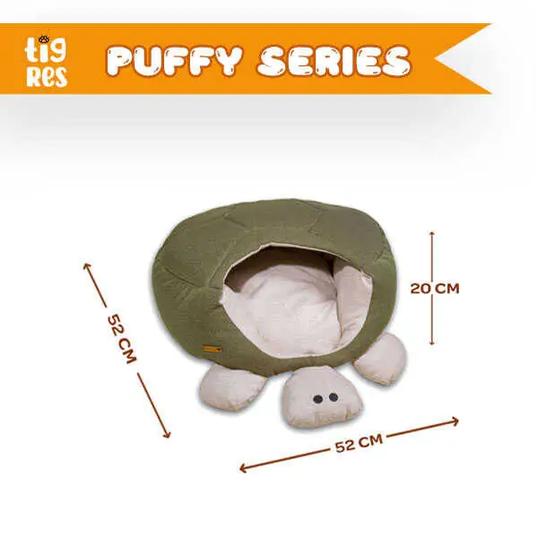 Tigres Puffy Kaplumbağa Şeklinde Kedi ve Köpek Yatağı - 2