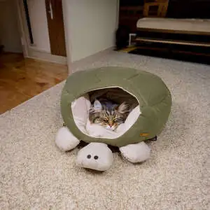 Tigres Puffy Kaplumbağa Şeklinde Kedi ve Köpek Yatağı - 8