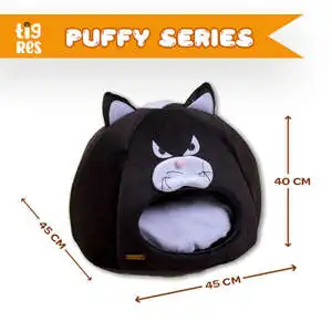 Tigres Puffy Kedi Şeklinde Kedi ve Köpek Yatağı - 2