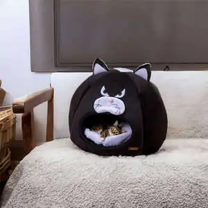 Tigres Puffy Kedi Şeklinde Kedi ve Köpek Yatağı - 8