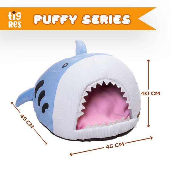 Tigres Puffy Köpek Balığı Şeklinde Kedi ve Köpek Yatağı - 2