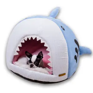 Tigres Puffy Köpek Balığı Şeklinde Kedi ve Köpek Yatağı - 9