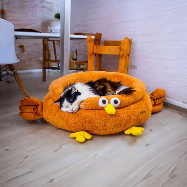 Tigres Puffy Tavuk Şeklinde Kedi ve Köpek Yatağı - 8