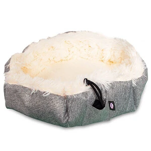 Tigres Flowy Kedi ve Köpekler İçin Peluş Simit Yatağı 70 CM
