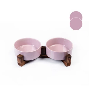 Tigres Stuff Boyun Destekleyici Seramik 2'li Mama Ve Su Kabı Mor