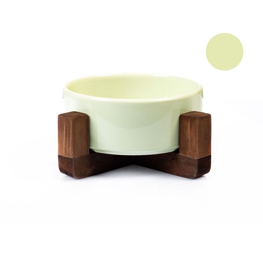 Tigres Stuff Boyun Destekleyici Seramik Mama ve Su Kabı Fıstık Yeşili - 1
