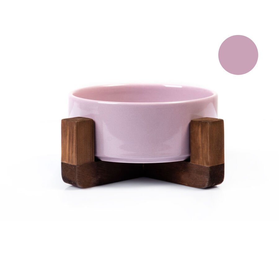 Tigres Stuff Boyun Destekleyici Seramik Mama ve Su Kabı Mor - 1