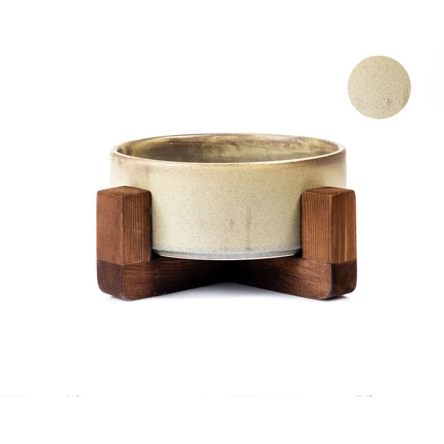 Tigres Stuff Boyun Destekleyici Seramik Mama ve Su Kabı Zeytin Yeşili - 1