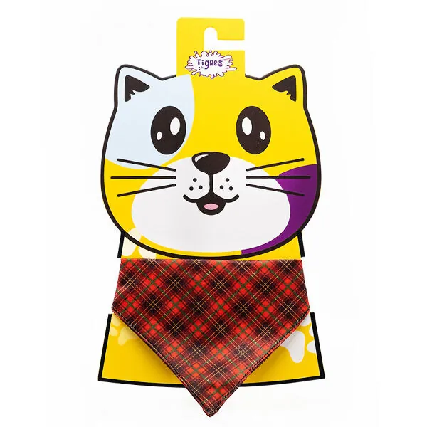 Tigres Team Ekose Desenli Fular Kedi Tasması - 1