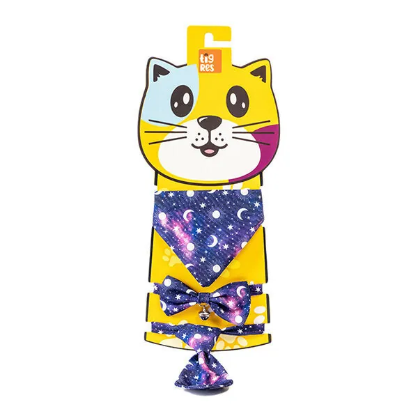 Tigres Team Galaksi Desenli Papyon- kravat-fular Kedi Tasma Takımı - 1