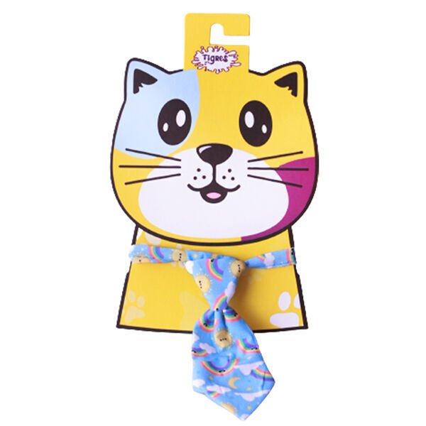 Tigres Team Gökkuşağı Desenli Kravat Kedi Tasması - 1