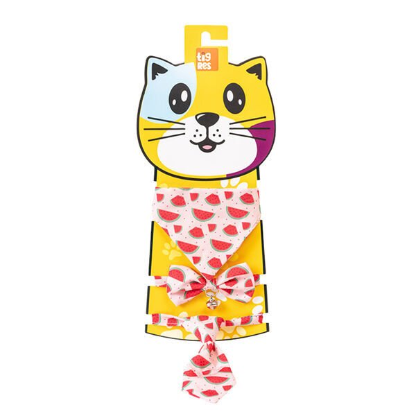 Tigres Team Karpuz Desenli Papyon- kravat-fular Kedi Tasma Takımı - 1