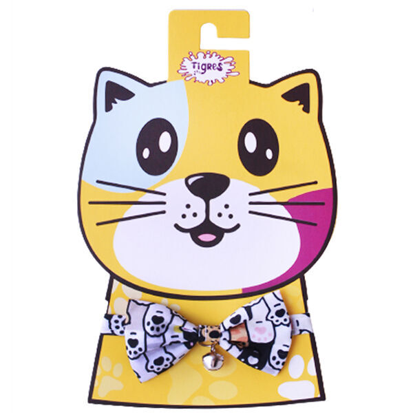 Tigres Team Renkli Pati Desenli Papyon Kedi Tasması - 1
