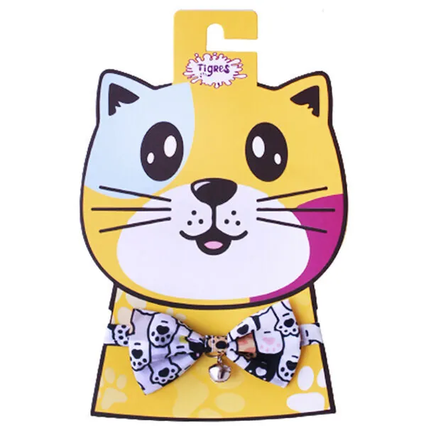 Tigres Team Renkli Pati Desenli Papyon Kedi Tasması - 1