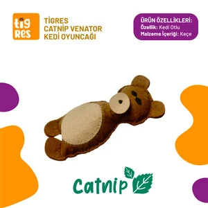 Tigres Venator Catnipli Ayı Şeklinde Kedi Oyuncağı