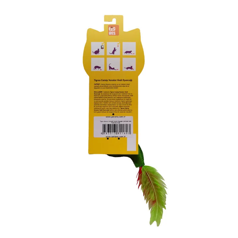 Tigres Venator Catnipli Cennet Papağanı Şeklinde Kedi Tüylü Oyuncağı - 3