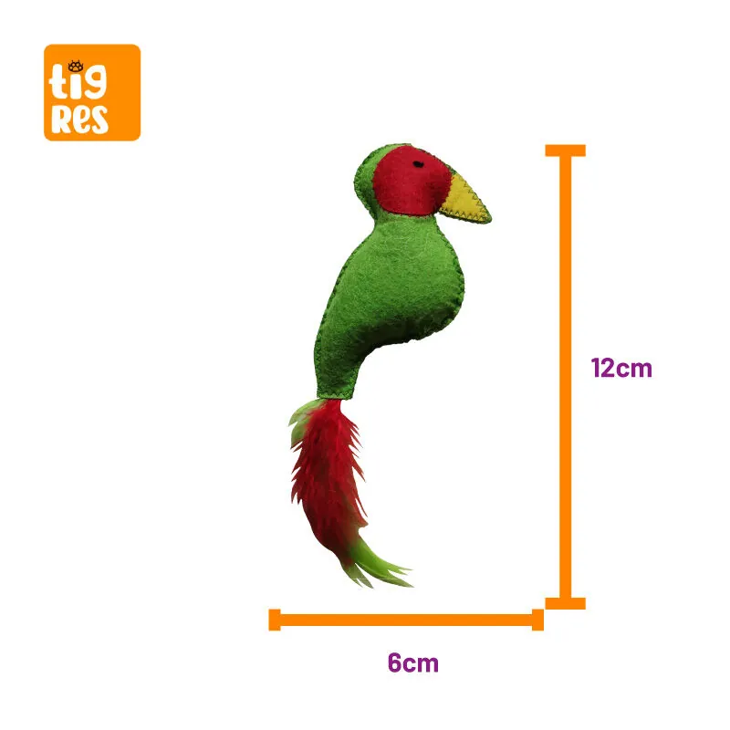 Tigres Venator Catnipli Cennet Papağanı Şeklinde Kedi Tüylü Oyuncağı - 4