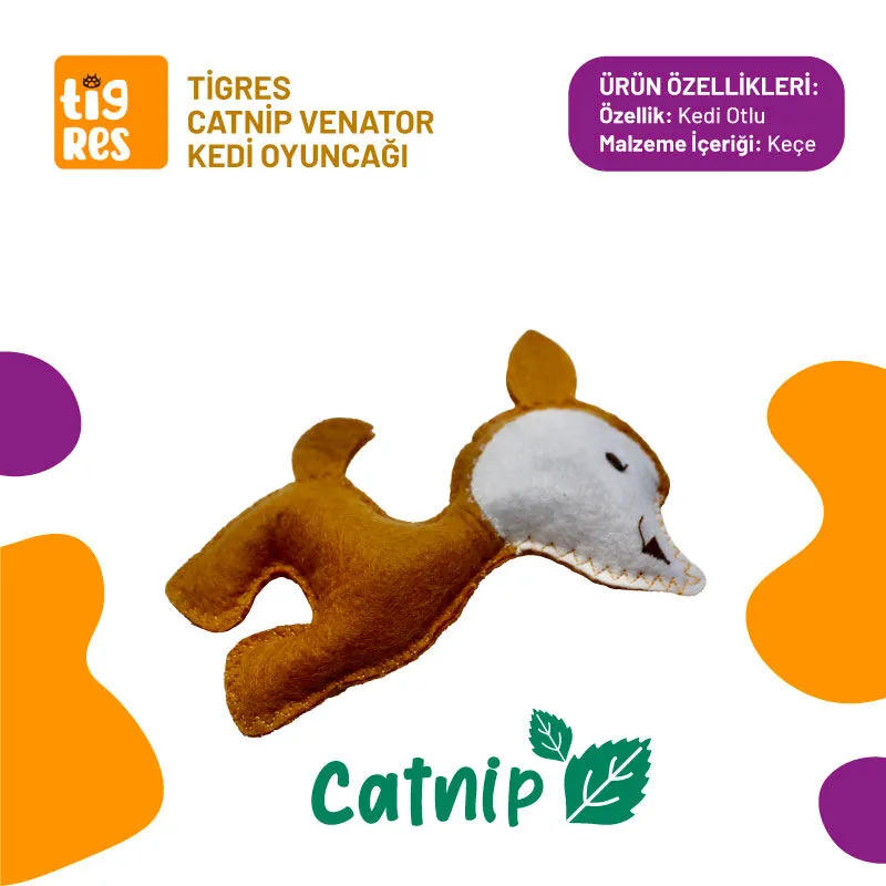 Tigres Venator Catnipli Ceylan Şeklinde Kedi Oyuncağı - 1