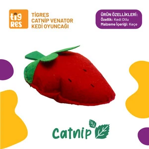 Tigres Venator Catnipli Çilek Şeklinde Kedi Oyuncağı - 2