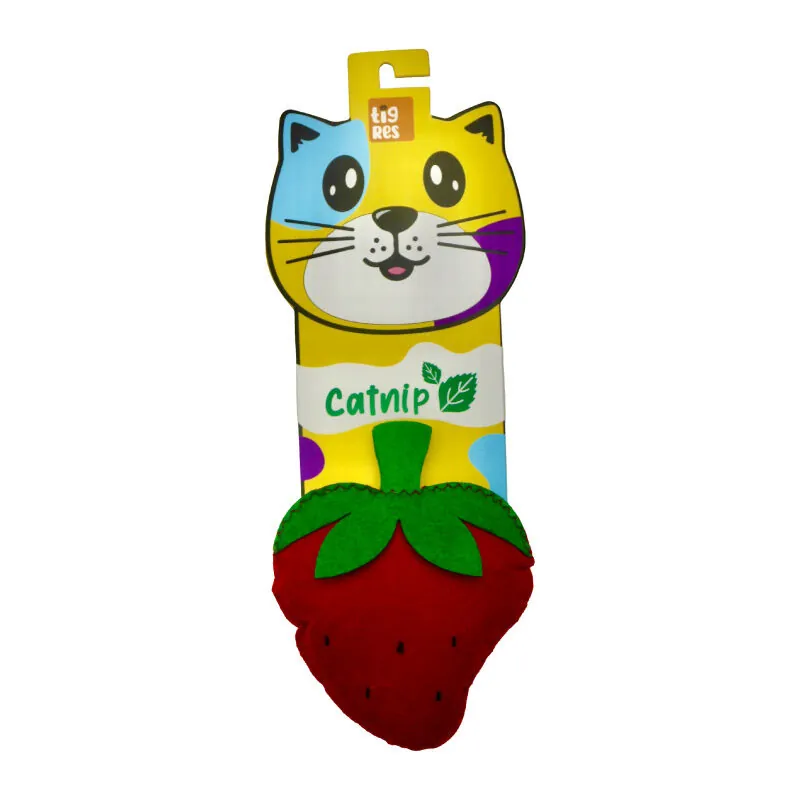 Tigres Venator Catnipli Çilek Şeklinde Kedi Oyuncağı - 1