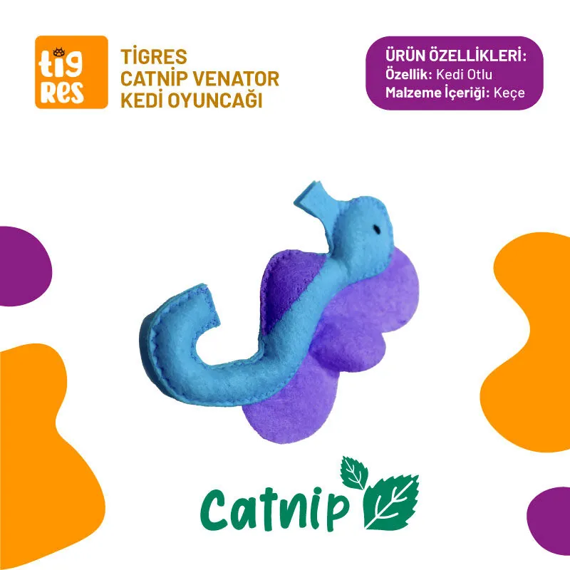 Tigres Venator Catnipli Deniz Atı Şeklinde Kedi Oyuncağı - 1