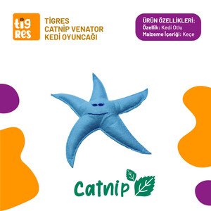 Tigres Venator Catnipli Deniz Yıldızı Şeklinde Kedi Oyuncağı