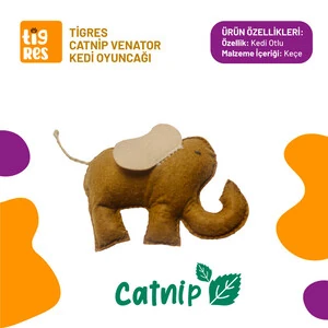 Tigres Venator Catnipli Fil Şeklinde Kedi Oyuncağı
