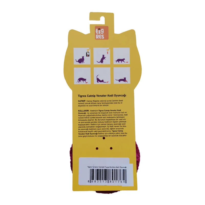 Tigres Venator Catnipli Fuşya Bonibon Kedi Oyuncağı - 3