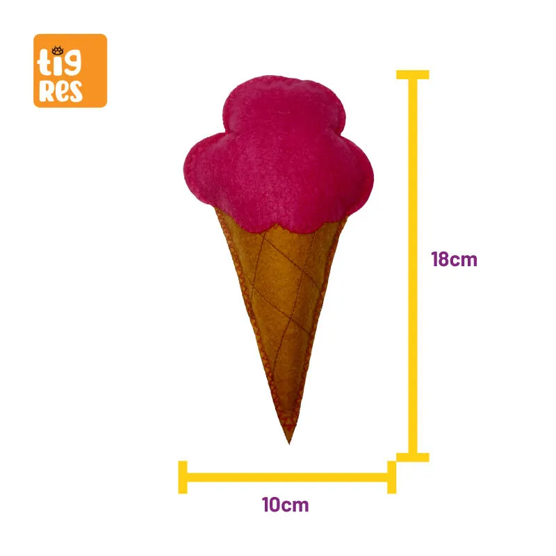 Tigres Venator Catnipli Fuşya Dondurma Şeklinde Kedi Oyuncağı - 4