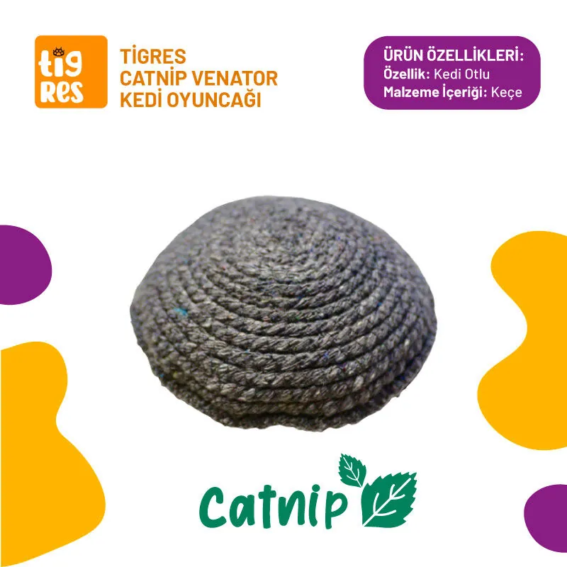 Tigres Venator Catnipli Gri Bonibon Kedi Oyuncağı - 1