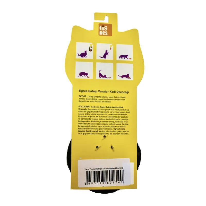 Tigres Venator Catnipli Gri Bonibon Kedi Oyuncağı - 3
