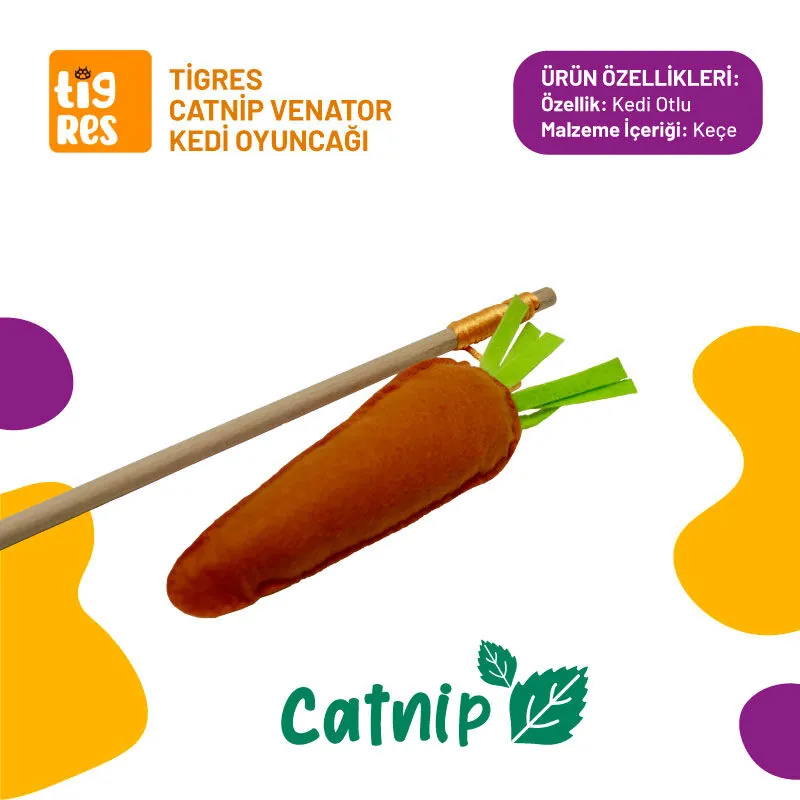 Tigres Venator Catnipli Havuç Şeklinde Kedi Oltası - 1