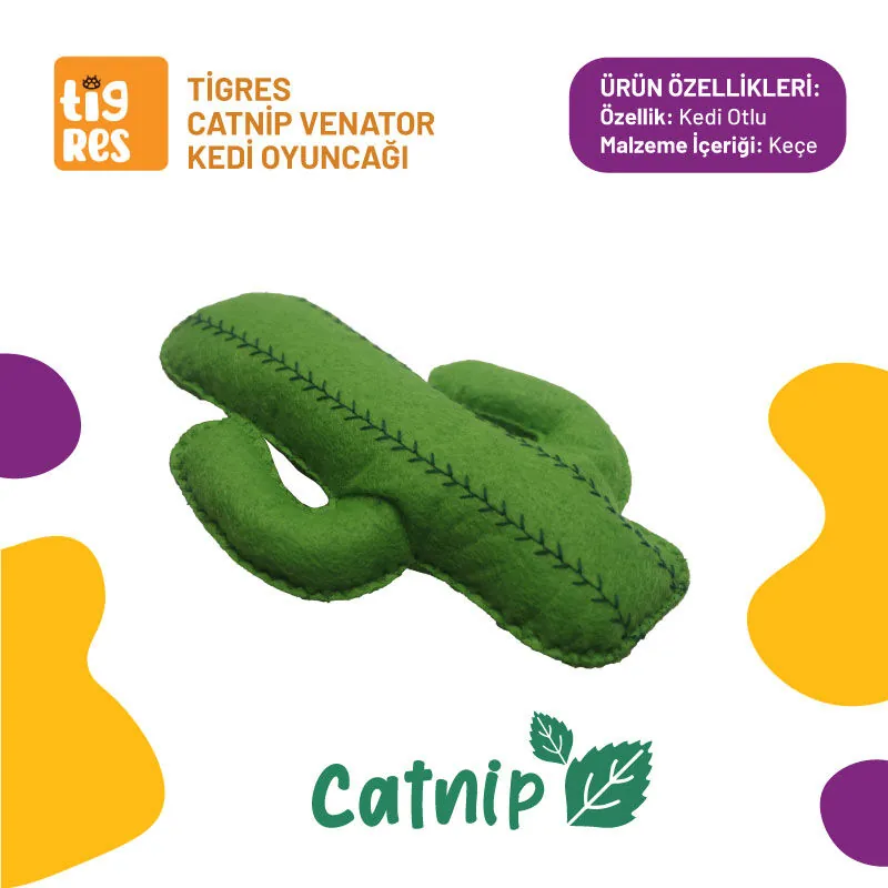 Tigres Venator Catnipli Kaktüs Şeklinde Kedi Oyuncağı - 1