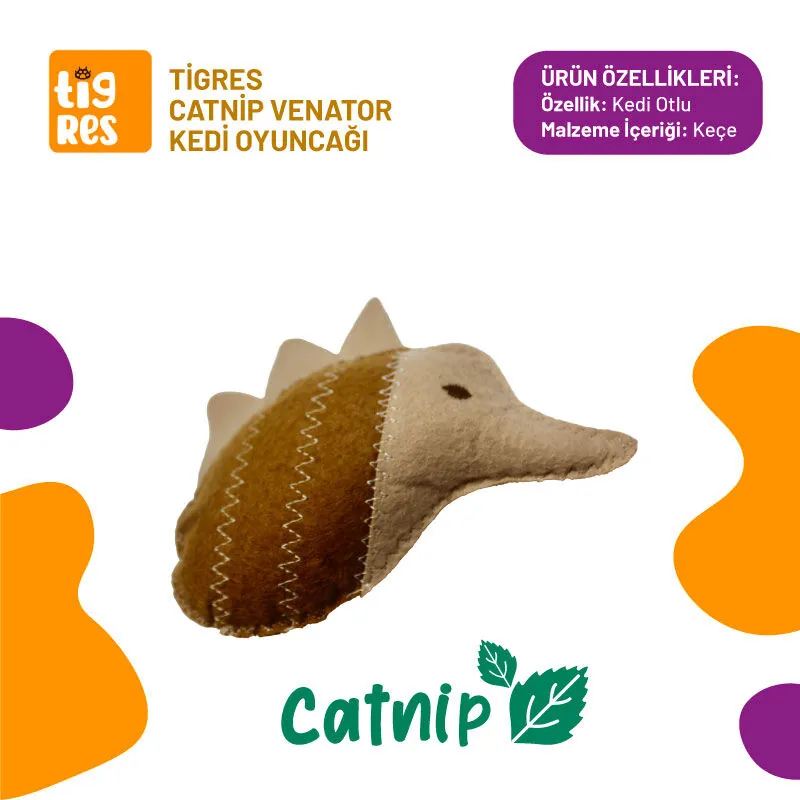 Tigres Venator Catnipli Kirpi Şeklinde Kedi Oyuncağı - 1